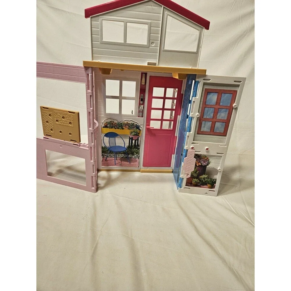 Mattel Barbie 2 Story Folding Dream House 2016 Kitchen Bathroom Living Room